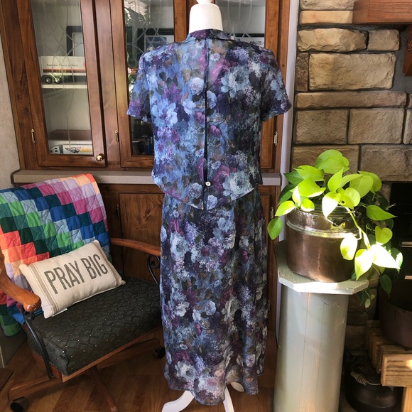 K & COMPANY PETITE SIZE 12p 2-PIECE SLEEVELESS DRESS WITH CAP SLEEVE JACKET EUC - Picture 5 of 9